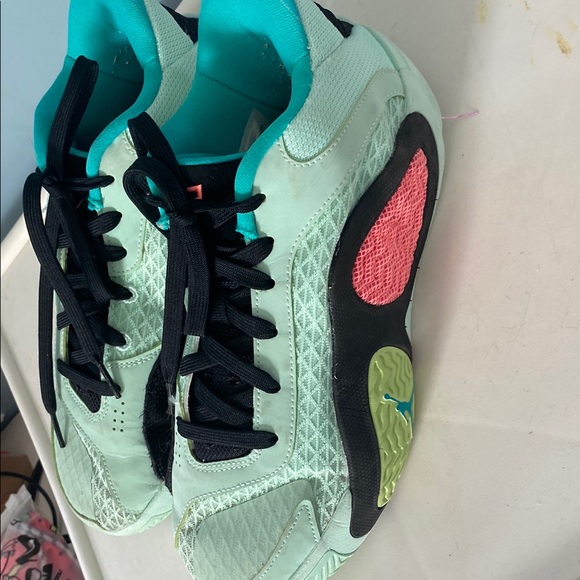 Jason Tatum basketball Mint and Black Lace-Up Sneakers - Picture 3 of 8